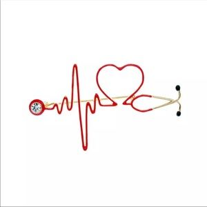 Doctor heart stethoscope pin gift